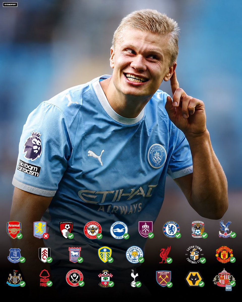 AVFC_Connor_'s tweet photo. Erling Haaland has scored against every team apart from one 👀👀

#AVFC https://t.co/u79C75IE55