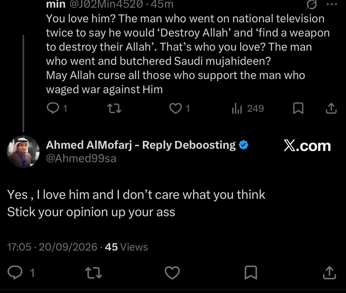 J02Min4520's tweet photo. @unjzi8 @Ahmed99sa @AlexLemantar He loves Putin more than Allah. He was told Putin waged war against Allah and said he didnt care and that he still loves him. May Allah curse him https://t.co/7zuDiT6TBJ