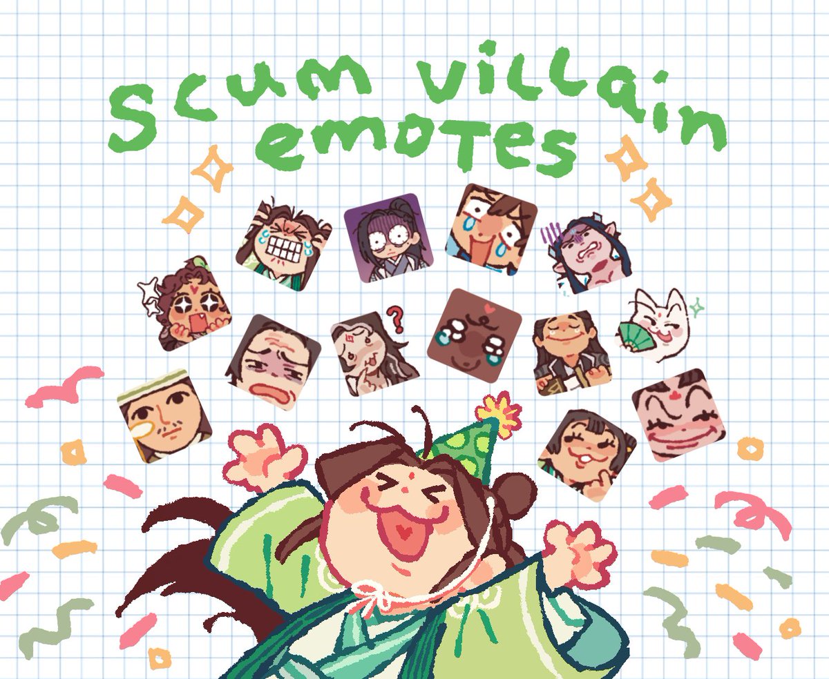 frummpets's tweet photo. HAPPY SQQ DAY!!!!!!!! 🎉🎉

as a treat, im finally releasing my stickers as emotes, free to use! so u can make sure to let all ur discord pals know its #沈清秋0921生日快乐 #svsss

pls lmk ur favorite emote!! im sure u already know mine by my header lol

🔗 below! https://t.co/ZWq6GYtdfO