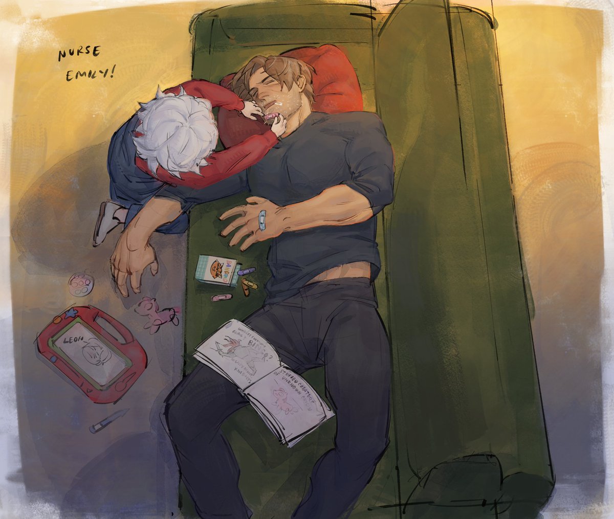 edelwodrot's tweet photo. painted my girl dad leon sketches🌟 https://t.co/M433Mys0Vu