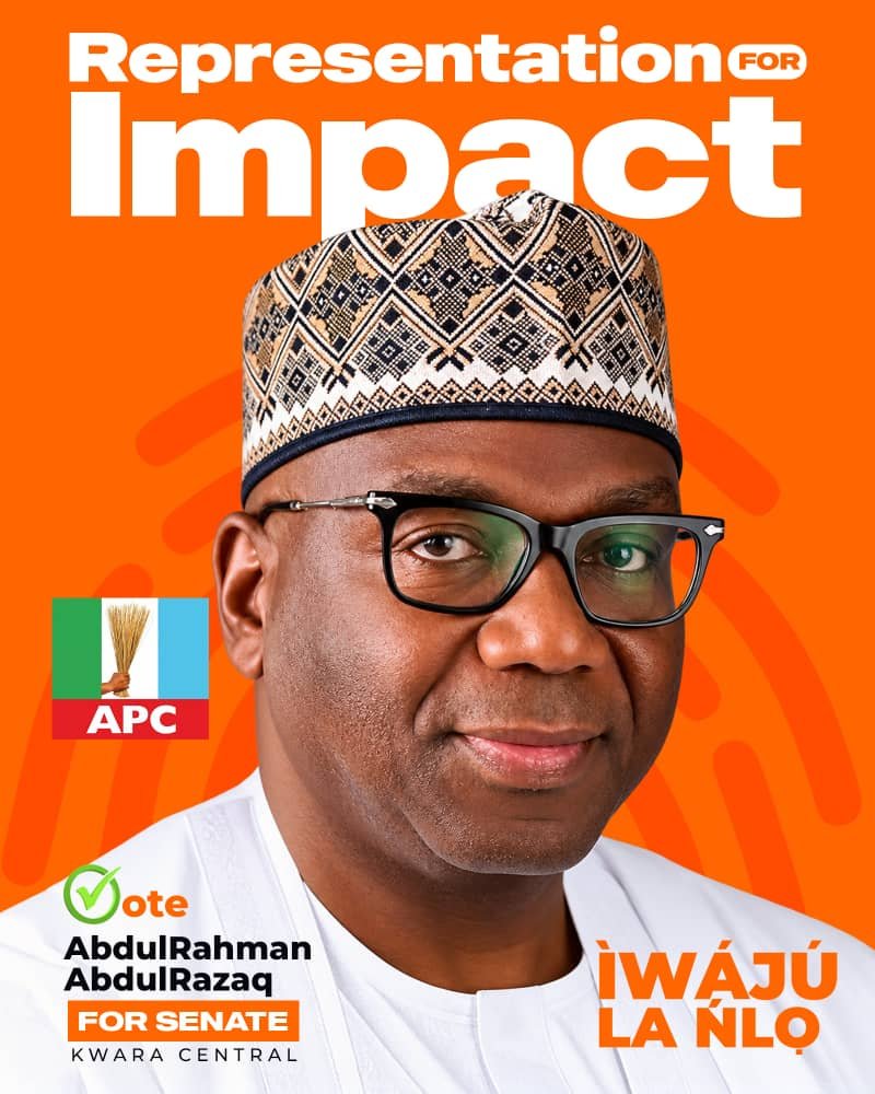 DahiriOmoIlorin's tweet photo. REPRESENTATION FOR IMPACT, WITHOUT EXCUSES

Mallam AbdulRahman AbdulRazaq is the answer for Kwara Central Senate.

Experience that delivers.
Leadership that continues.

#ÌwájúLáńLọ #ForwardEver https://t.co/3hcYMkROPM