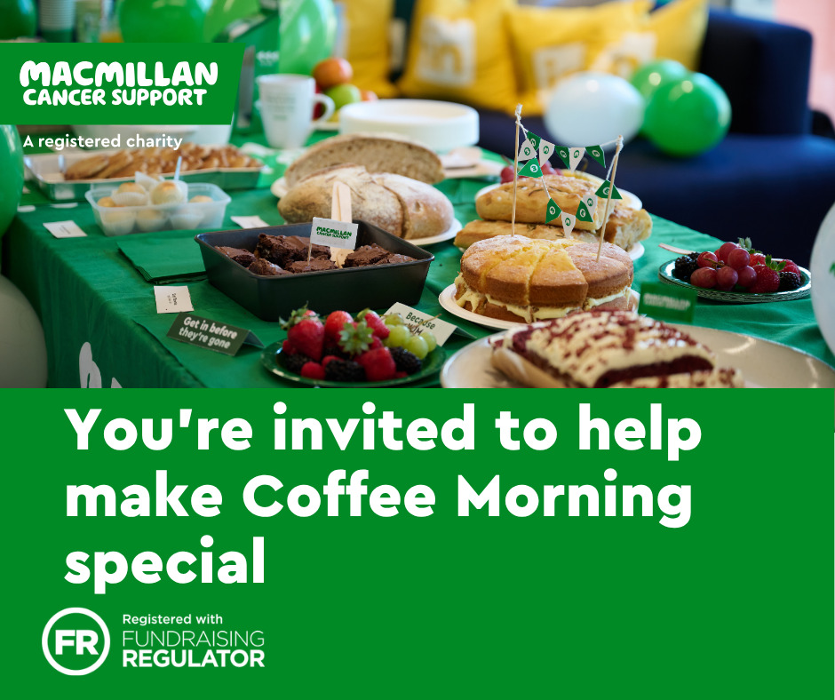 ABCMagazineUK's tweet photo. Enjoy a coffee and a slice of cake at a Macmillan Coffee Morning today.
This is the biggest fundraising event for @macmillancancer which raises money to support people living with cancer.
#macmillancoffeemorning https://t.co/hwdtonyrQi