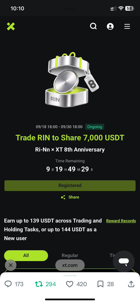 MuskWeb3x's tweet photo. @XTexchange @RiNn_X_official Completed all campaign requirements ✅
XT UID: 10487319298572
#XTExchange #XT8 #RIN https://t.co/fi7Gv99zVl