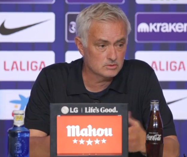 theMadridZone's tweet photo. 🚨 José Mourinho: "First of all, it's very strange that news leaked WEEKS AGO, that this ref was chosen for this game.

Usually, refs are chosen in the same week of the game.

And then to choose this combination, a VAR ref with A STRANGE STORY against Real Madrid over and over, with a POOR, INEXPERIENCED referee that only ever managed small games.

VERY STRANGE COMBINATION.