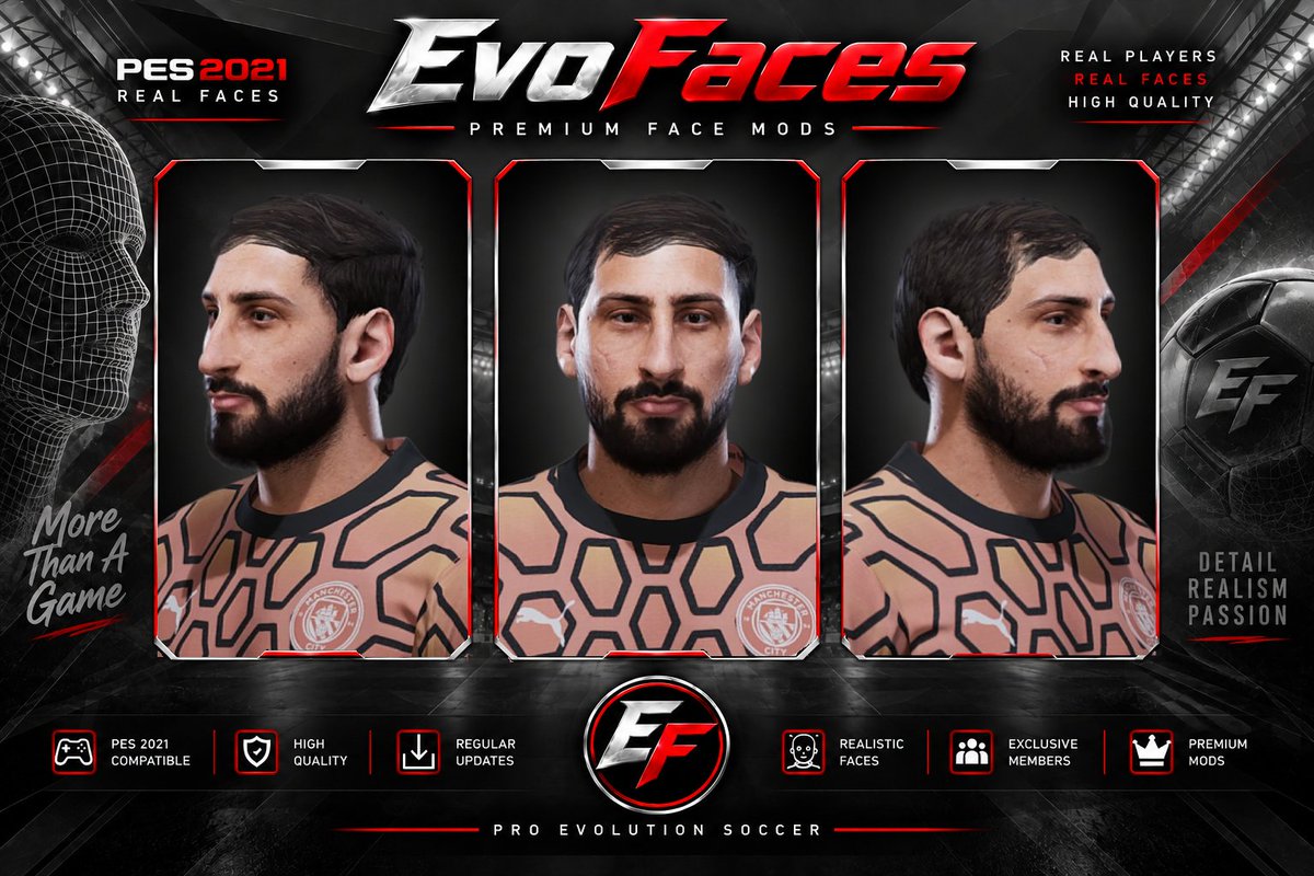 evofaces1's tweet photo. Gianluigi Donnarumma V2

Pes 2021 &amp; FootballLife

Membership = FREE

❌ DLSS 5 Previews
✔️ In Game Preview
✔️ Tattoos

https://t.co/SRyvZfhB6c https://t.co/OCj2CAJ8A6