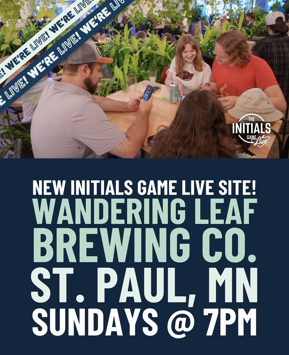 InitialsGame's tweet photo. TONIGHT: @initialsgametm debuts at Wandering Leaf Brewing Co. at 7:00pm.

ALL DETAILS HERE: https://t.co/MkhWlAFkyt https://t.co/gjgEngalnQ