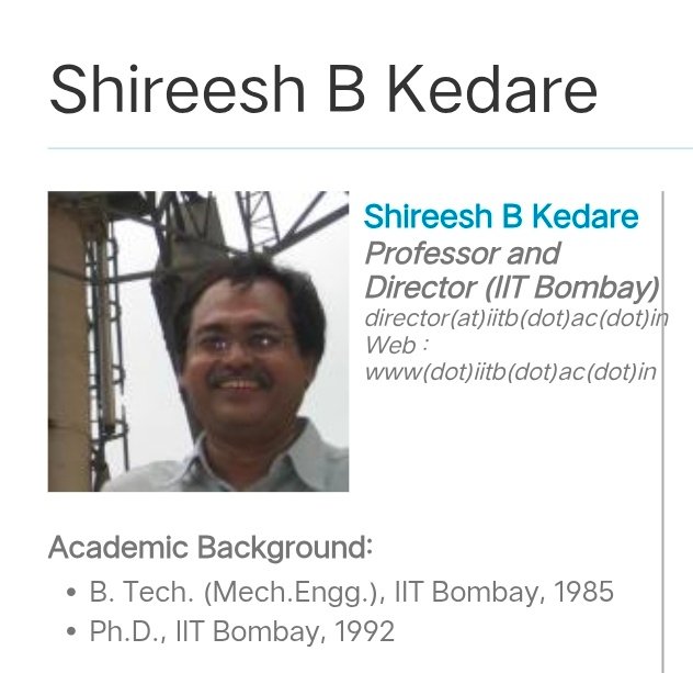 Engg_suraj3's tweet photo. IIT मुंबई सारख्या प्रतिष्ठित संस्थेच्या डायरेक्टर पदी विराजमान व्यक्तीला कंटाळून राजीनामा ऑफर करावा लागतो यासारखं दुर्दैव काय!

सर तुम्ही भारतात नका राहू, भारत तुमच्यासाठी नक्कीच नाही...
सॉरी 😔😔 https://t.co/Tl5imBTMNo