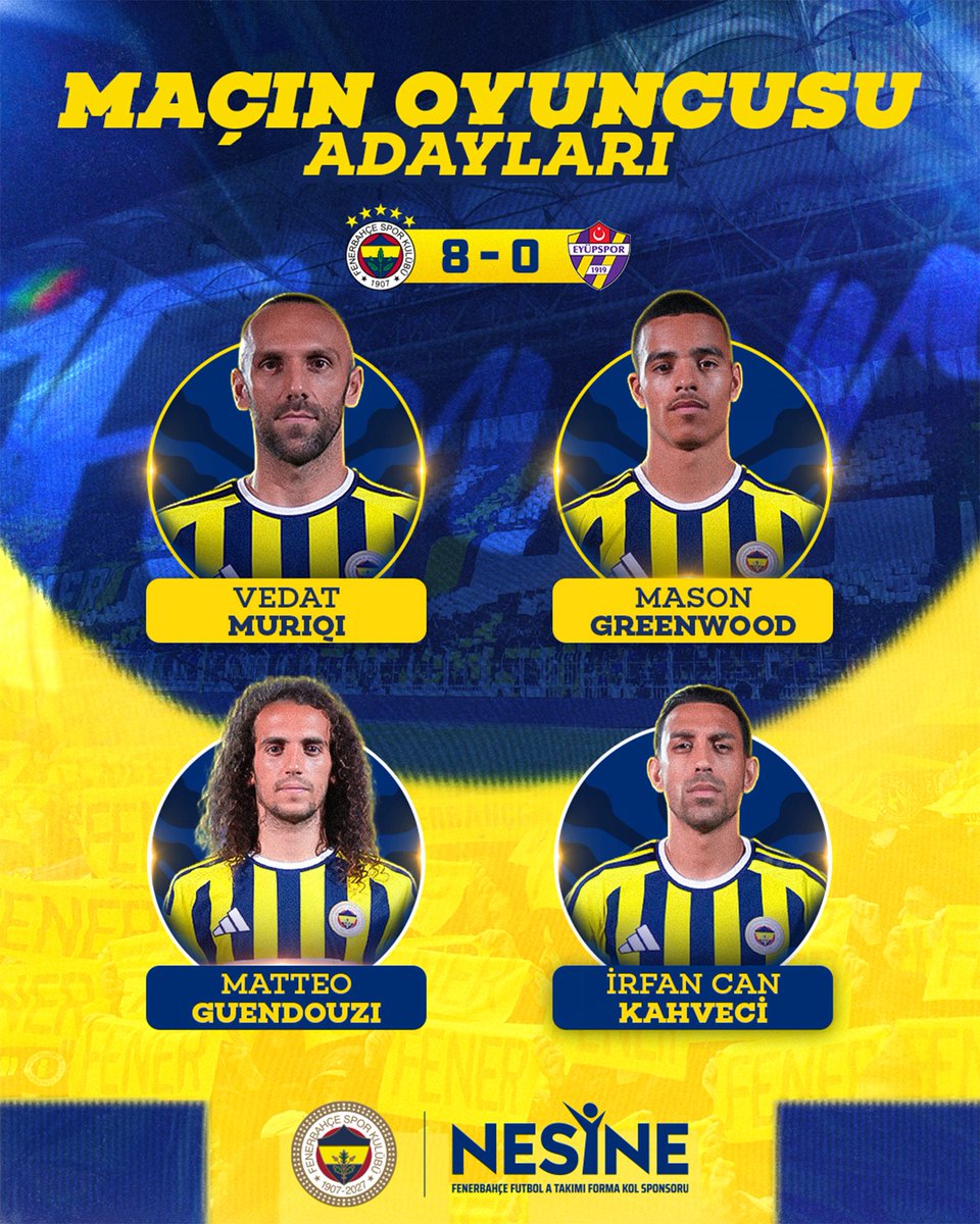 Fenerbahce's tweet photo. 🗳 @Nesinecom Maçın Oyuncusu oyunuz kime gidiyor? https://t.co/qLw9fDJEpa