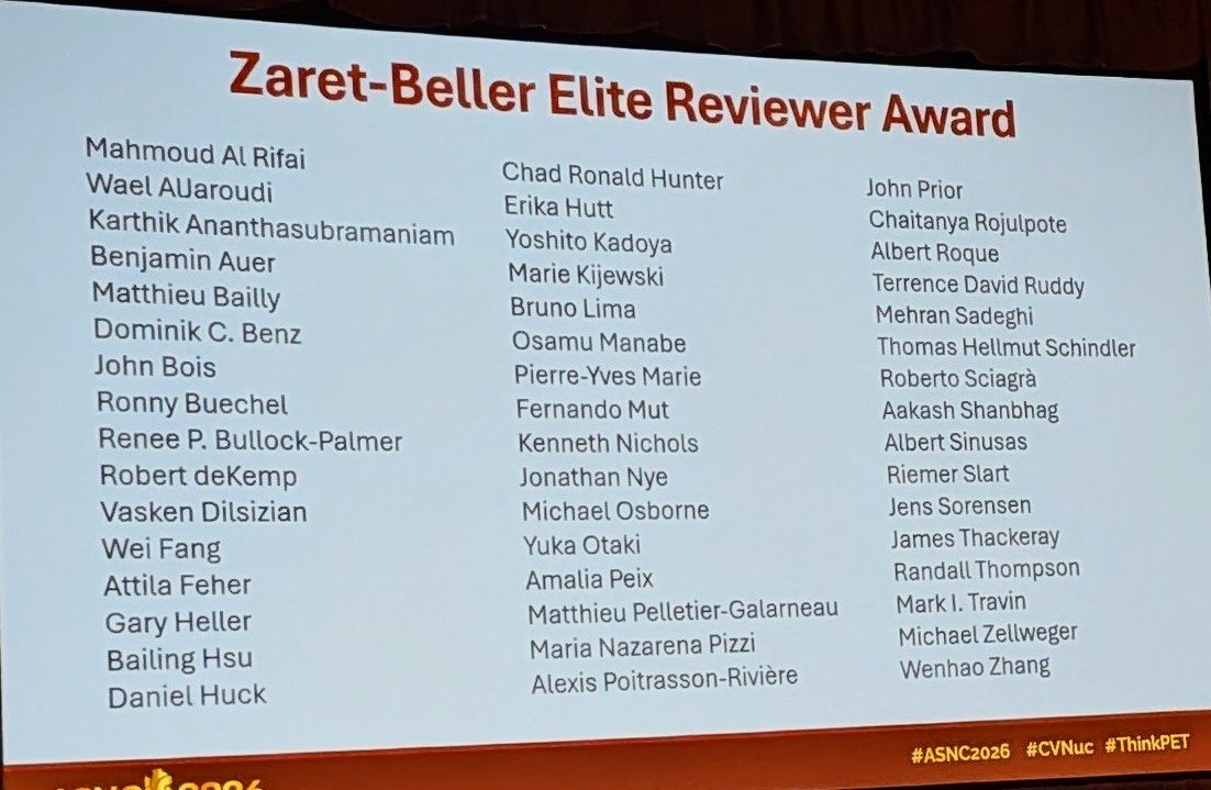 RBP0612's tweet photo. Very grateful and excited to have been one of the recipients of the @JNCjournal Zaret-Beller Elite reviewer award recognized at @MyASNC #ASNC2026 . Congratulations to the other awardees as well. @demanddeborah @NJACC @ACCinTouch @AHAScience https://t.co/xUv8KOu6rT