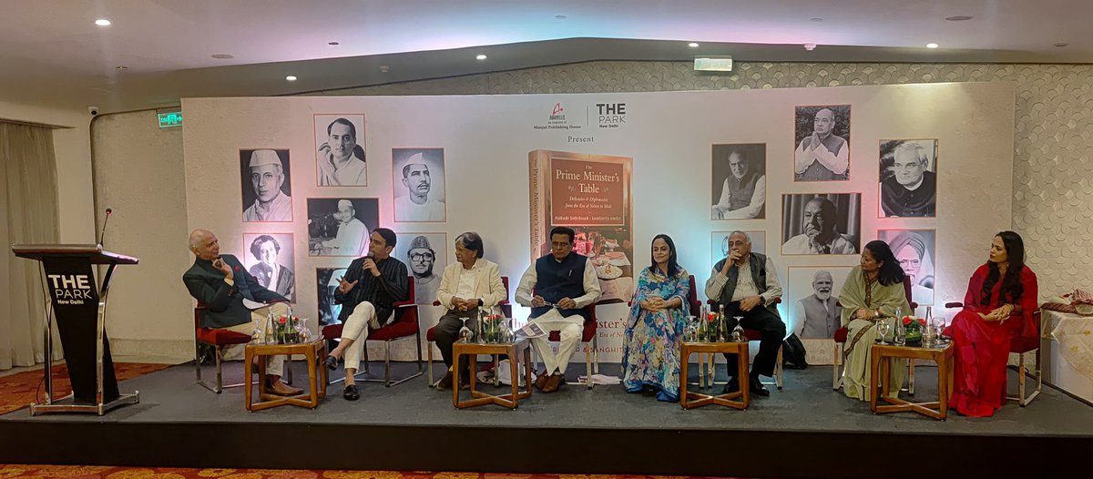 Office_ChJayant's tweet photo. Hon’ble Minister Shri Jayant Chaudhary was the Guest of Honour at the launch of the book "The Prime Minister’s Table: Delicacies & Diplomacies from the Era of Nehru to Modi", authored by journalists Purabi Shridhar and Sanghita Singh. 

The evening also featured a panel discussion with Hon’ble Minister Shri Jayant Chaudhary, Shri Anil Shastri, Shri N. V. Subash, Ms Richa Singh, Shri Rajiv Makin and the authors, moderated by writer and journalist Kishore Singh. Ms Priya Paul, Chairperson, Apeejay Surrendra Park Hotels, delivered the welcome address.

Bringing together members of former Prime Ministers’ families, authors and guests, the evening offered a unique exploration of food, history, culture and diplomacy through the stories surrounding India’s Prime Ministers.

#ThePrimeMinistersTable #BookLaunch #IndianHistory #Culture #Diplomacy