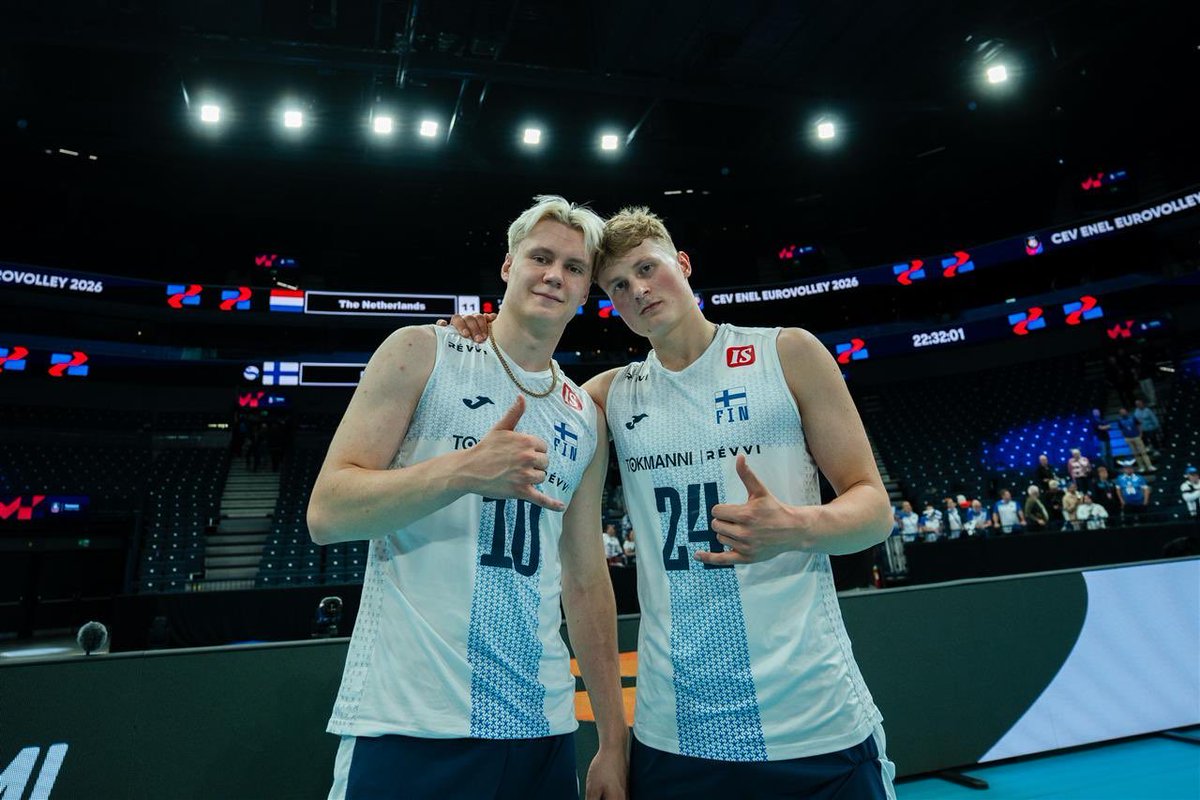 er_volley's tweet photo. 🇫🇮 Marttila kardeşler, Yunanistan karşısında Finlandiya’nın en skorerleri oldu. 

Noaa Marttila 
17/37 %46 hücum
3 ace 
1 blok
2️⃣1️⃣ sayı

Luka Marttila 
19/37 %51 hücum
2 ace
2️⃣1️⃣ sayı
#EuroVolleyM https://t.co/4mw9uyhxVv