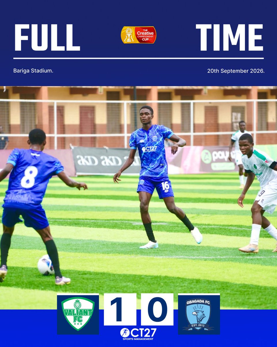 gbagadafc's tweet photo. FT.
#ValGba | #TCCCup27 https://t.co/bJrFBqbRUx