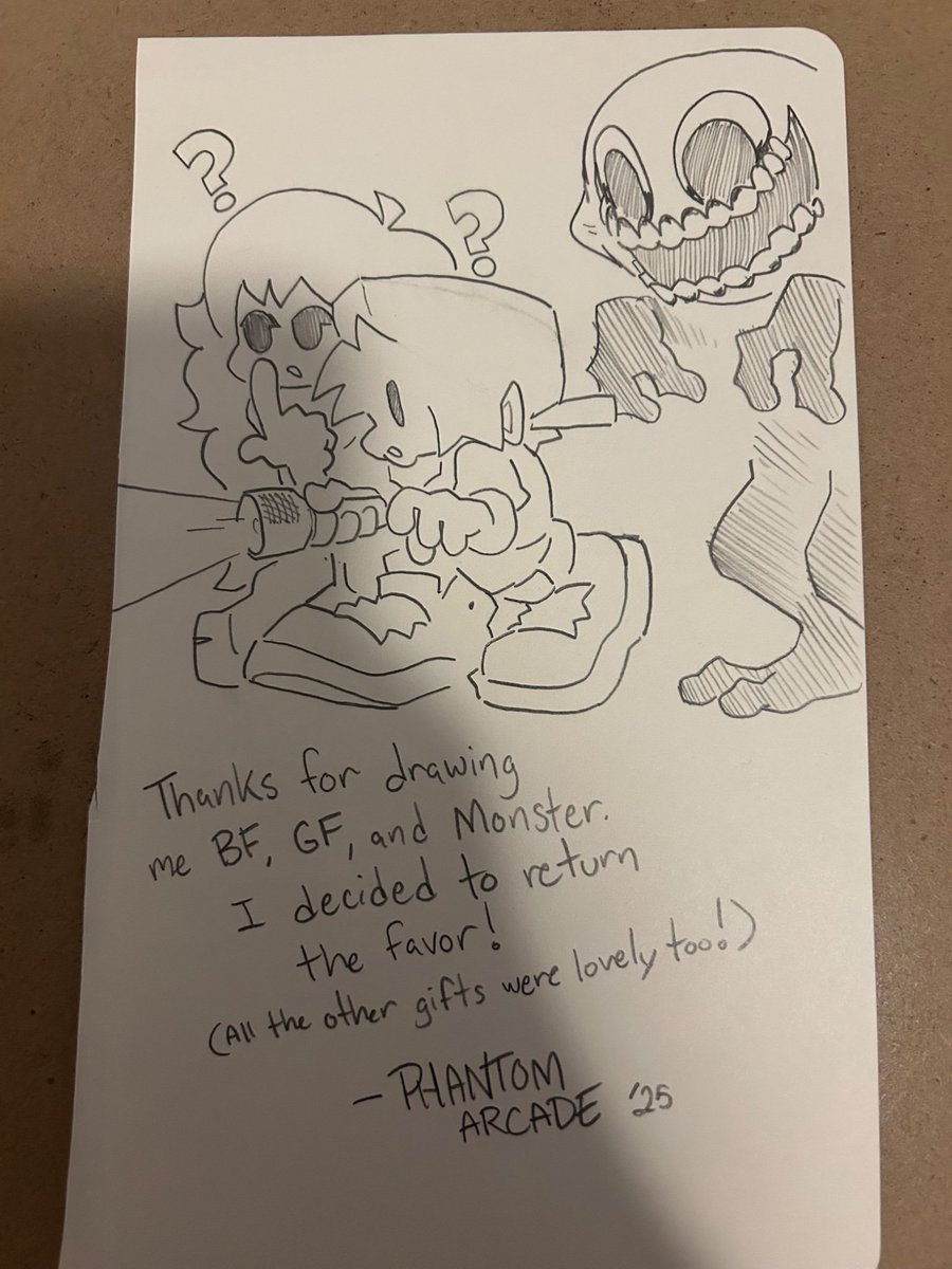 News_Funkin's tweet photo. Friday Night Funkin' doodles Phantom Arcade made throughout 2025 https://t.co/mrRVByMEOK