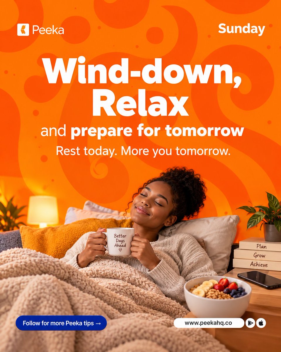 ThePeekaHq's tweet photo. The weekend is almost over, reat well and be prepared for the week ahead 

#peeka #weekend #worktomorrow https://t.co/pLFv6d58QE