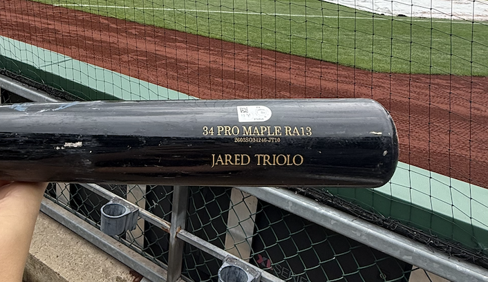 bucsauthentics's tweet photo. 🚨LIKE, FOLLOW, AND REPOST for a chance to win this  authenticated, game-used Jared Triolo broken bat! https://t.co/RT9Gm7tHSO