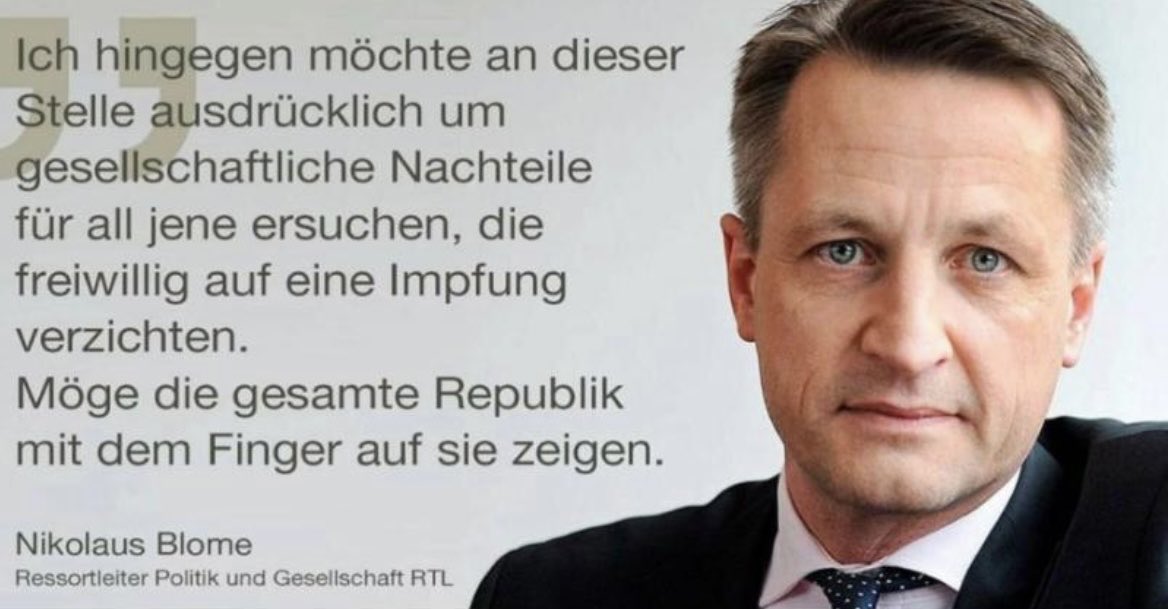 Alexand53344730's tweet photo. @NikolausBlome Sie meinen sicher wie seinerzeit, sich nicht impfen zu lassen, richtig? Bitte um genaue Angaben, für welche Zielgruppen Sie sich „ausdrücklich“ … „gesellschaftliche Nachteile“ … „wünschen“ und wir schauen dann, was wir für Sie machen können, Mr. Pranger-Blome! https://t.co/smZG4x6Fvm