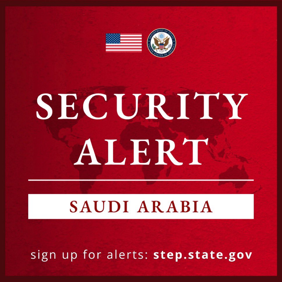 sentdefender's tweet photo. The U.S. State Department has now said that U.S. government employees must gain special authorization before traveling to the Saudi Arabian cities of Taif and Yanbu, amidst ongoing reciprocal strikes between Saudi Arabia and Yemen’s Houthis. https://t.co/oTelCIkqv5
