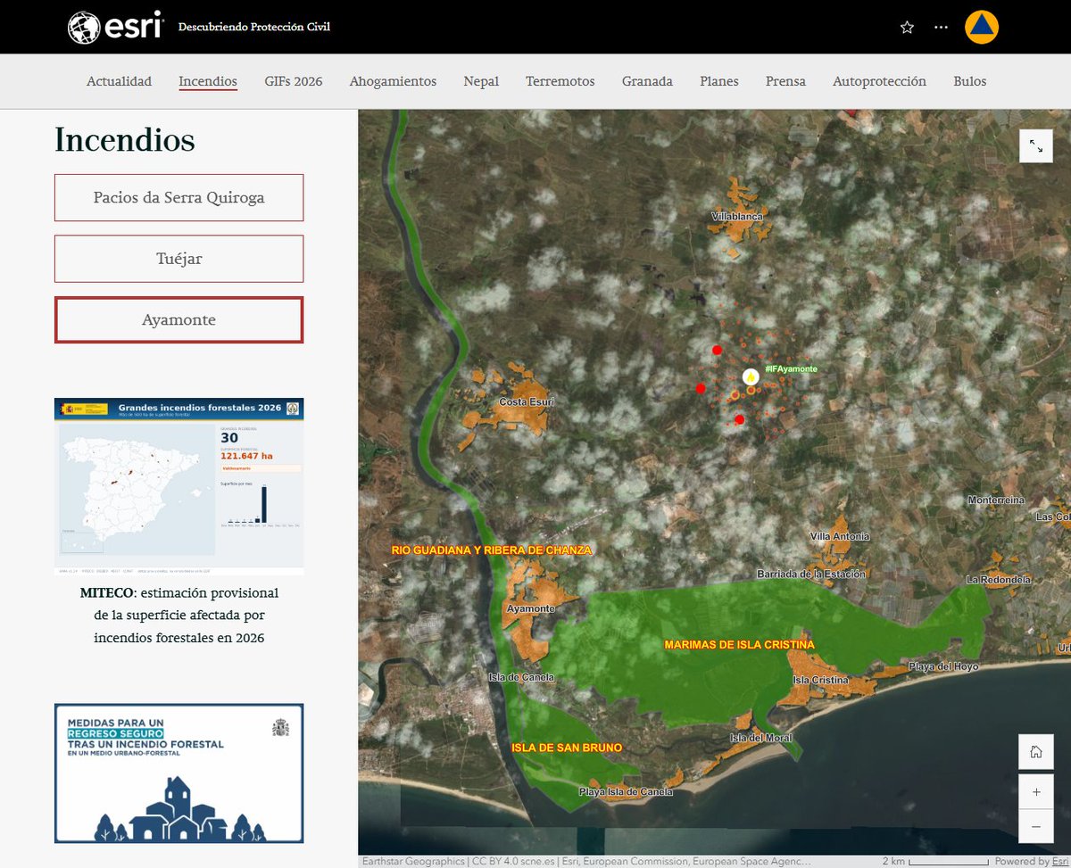 GalvezRivas's tweet photo. El incendio estabilizado #IFAyamonte - #Huelva visto hoy por #Sentinel2 https://t.co/YJcdYeDuen