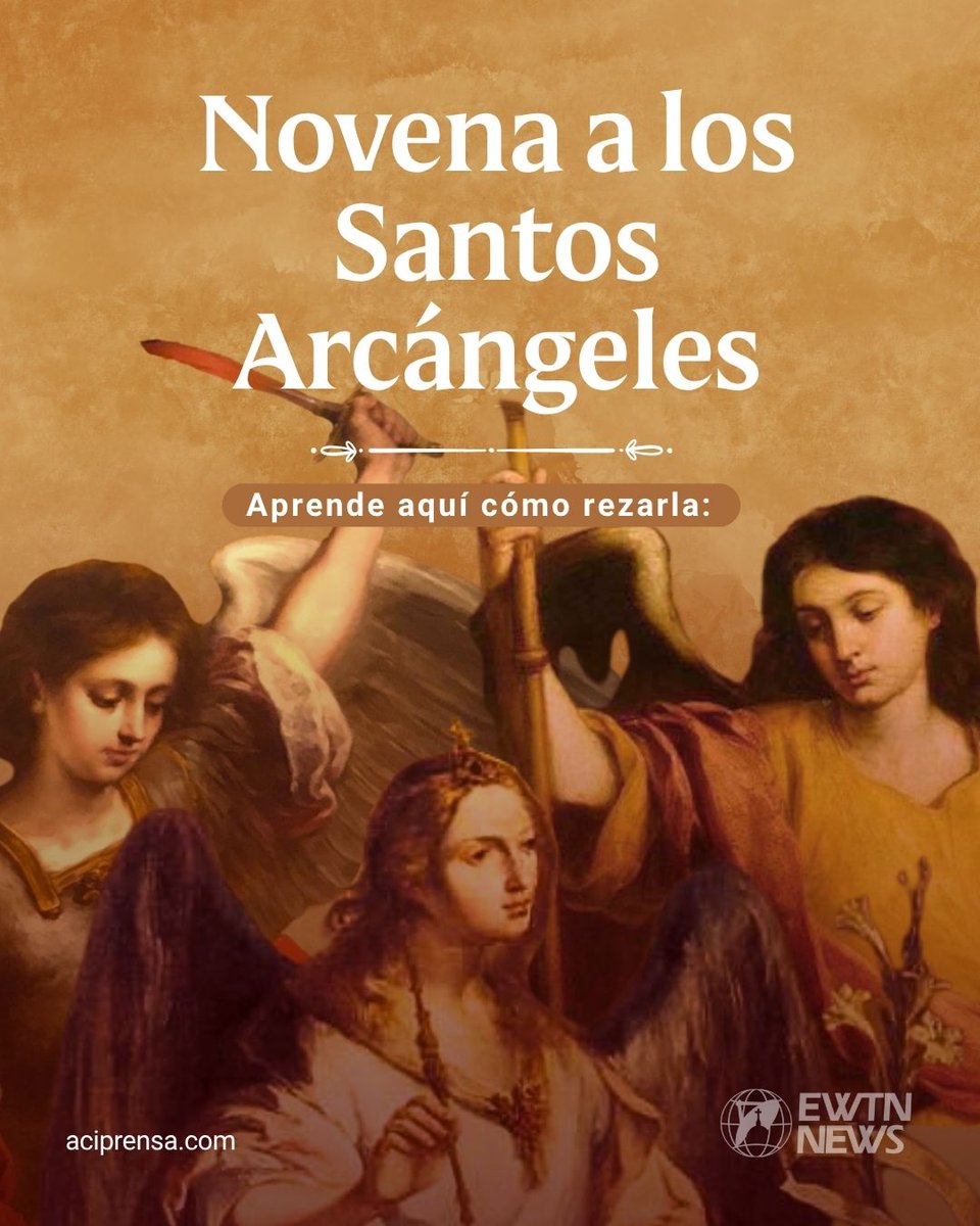 aciprensa's tweet photo. Cada 29 de septiembre celebramos la fiesta de los Santos Arcángeles Miguel, Gabriel y Rafael, mensajeros de Dios que aparecen en la Sagrada Escritura cumpliendo misiones decisivas. Ellos nos recuerdan que el Señor no abandona a su pueblo y nos llama a vivir bajo su amor, protección y guía.

Encomendemos a San Miguel nuestras luchas y la defensa ante el mal; a San Gabriel, nuestras familias y el deseo de escuchar la voluntad de Dios; y a San Rafael, la salud, los viajes y las necesidades que llevamos en el corazón.

Comencemos esta novena con fe y confianza. Deja tus intenciones en los comentarios: las tendremos presentes en oración. 🙏

👉 https://t.co/Yfo91JyFcW