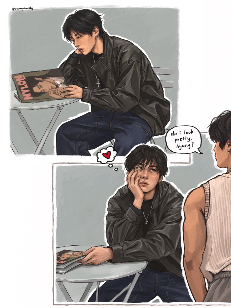 sunnyluvshj's tweet photo. got caught admiring his fav cover boy ♡ (tried sth new) #minsung https://t.co/Me6XMp3JUB