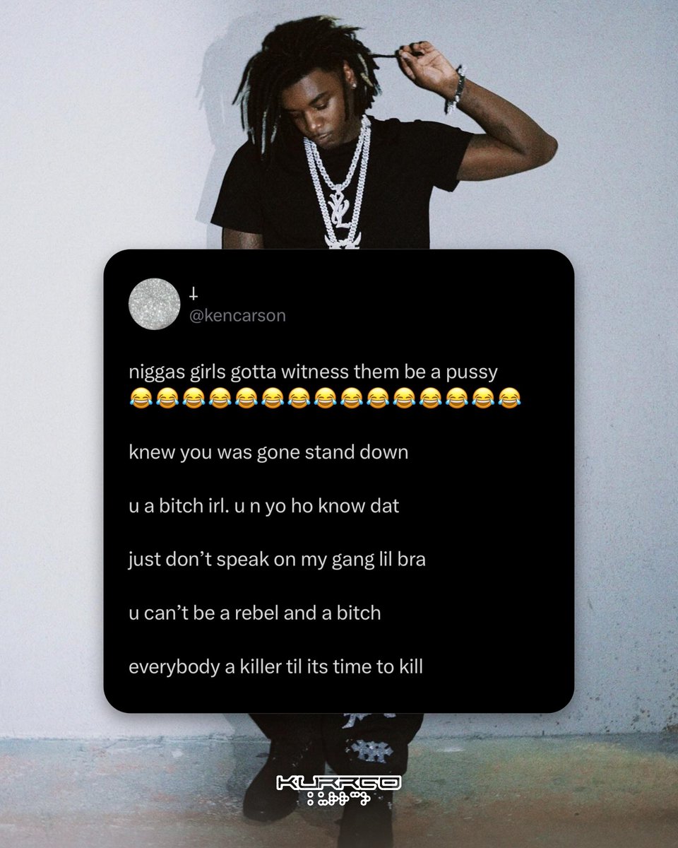 Kurrco's tweet photo. Ken Carson responds to Nine Vicious via X 👀

“u a b*tch irl. u n yo ho know dat”

“everybody a k*ller til its time to k*ll” https://t.co/JF5JiLzs4e