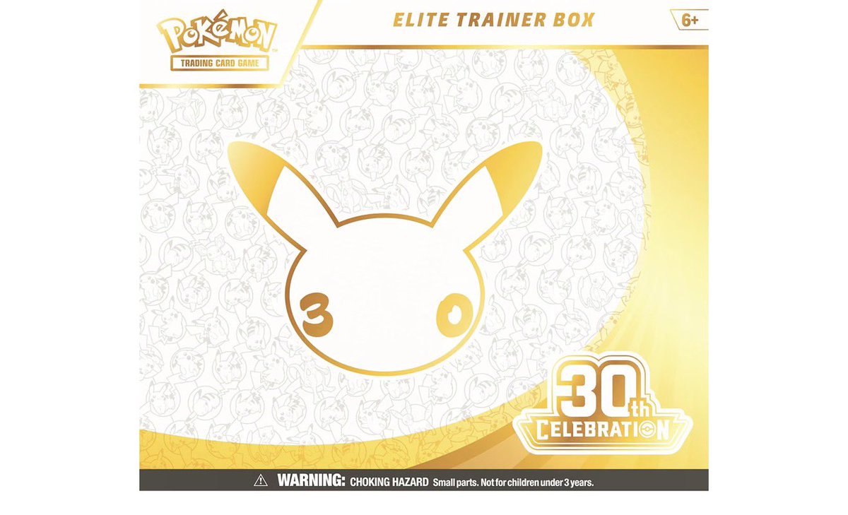 PokemonTCGDealz's tweet photo. Pokemon 30th celebration elite trainer box is no longer available to request for Amazon. 

It appears the invitation window has now been closed 

 Pokemon 30th elite trainer box: https://t.co/eZMOfBTX7o

Destined rivals elite trainer box is available on Amazon 

Link: https://t.co/rGGqzkdww1

#pokemon #ad