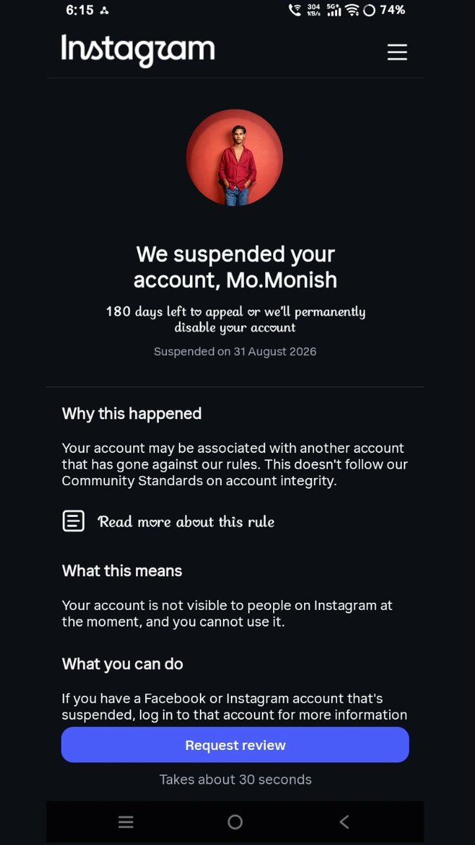 m_monish_01's tweet photo. I hope this message finds you well.
My Instagram account has been disabled, and I believe this may have been a mistake. I am confident that I have not violated any of Instagram’s Community Guidelines or Terms of Use.

CONTACT= mod425736@gmail.com
@instagram @Meta https://t.co/y41UC6jOLt