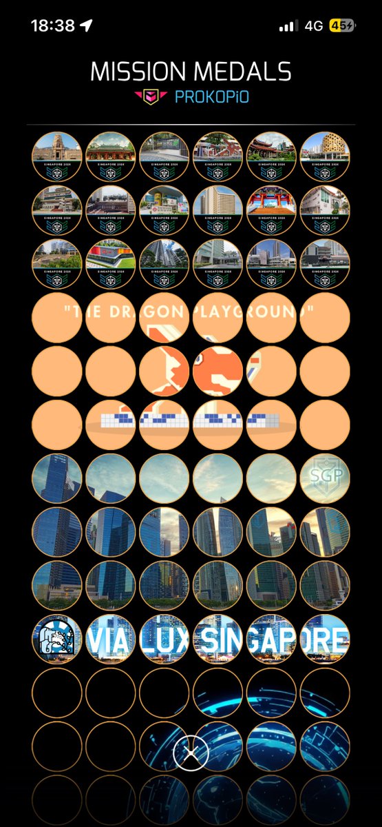 Prokopio's tweet photo. thought i’d be doing
another “bare-minimum” 6 missions
for #Ingress #MissionDay,
but singapore’s routes were so
strategically designed and clustered
around familiar community spots
that i ended up completing all 18 on foot
coughing and runny nose included for extra difficulty 🤧 https://t.co/hFODIOzpoD