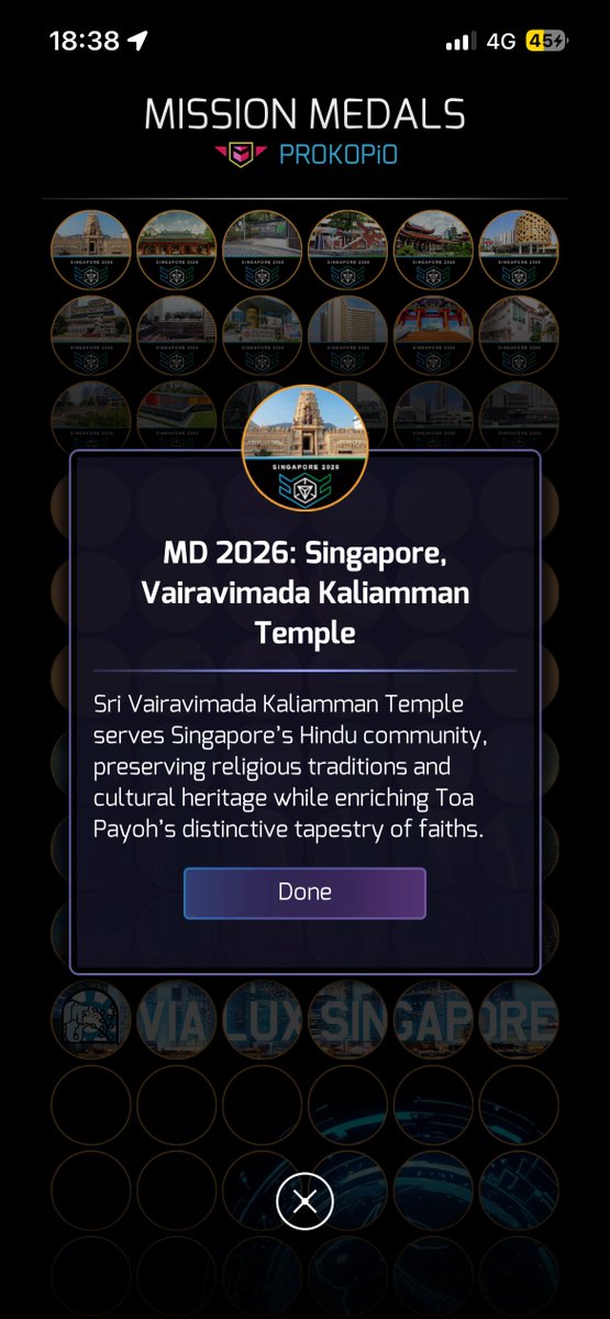 Prokopio's tweet photo. thought i’d be doing
another “bare-minimum” 6 missions
for #Ingress #MissionDay,
but singapore’s routes were so
strategically designed and clustered
around familiar community spots
that i ended up completing all 18 on foot
coughing and runny nose included for extra difficulty 🤧 https://t.co/hFODIOzpoD