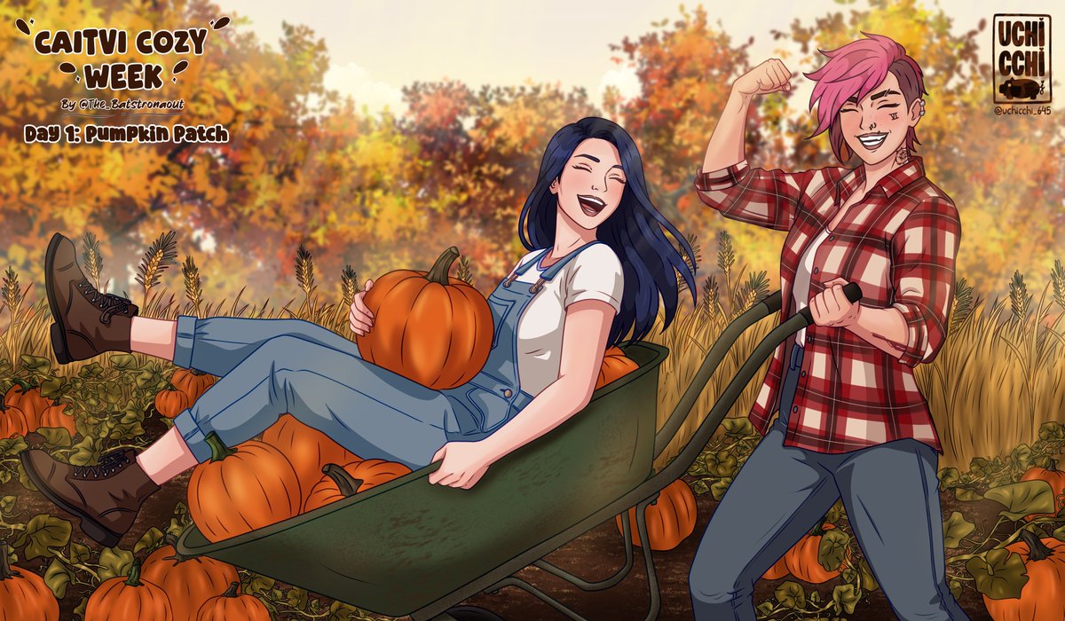 Uchicchi_645's tweet photo. CaitVi Cozy Week — Day 1: Pumpkin Patch 🎃🍂

Vi can carry anything 😂💪🎃✨

#cozycaitvi — @The_Batstronaut 

#CaitViCozyWeek #CaitVi #Arcane https://t.co/vhQTY5LXN8