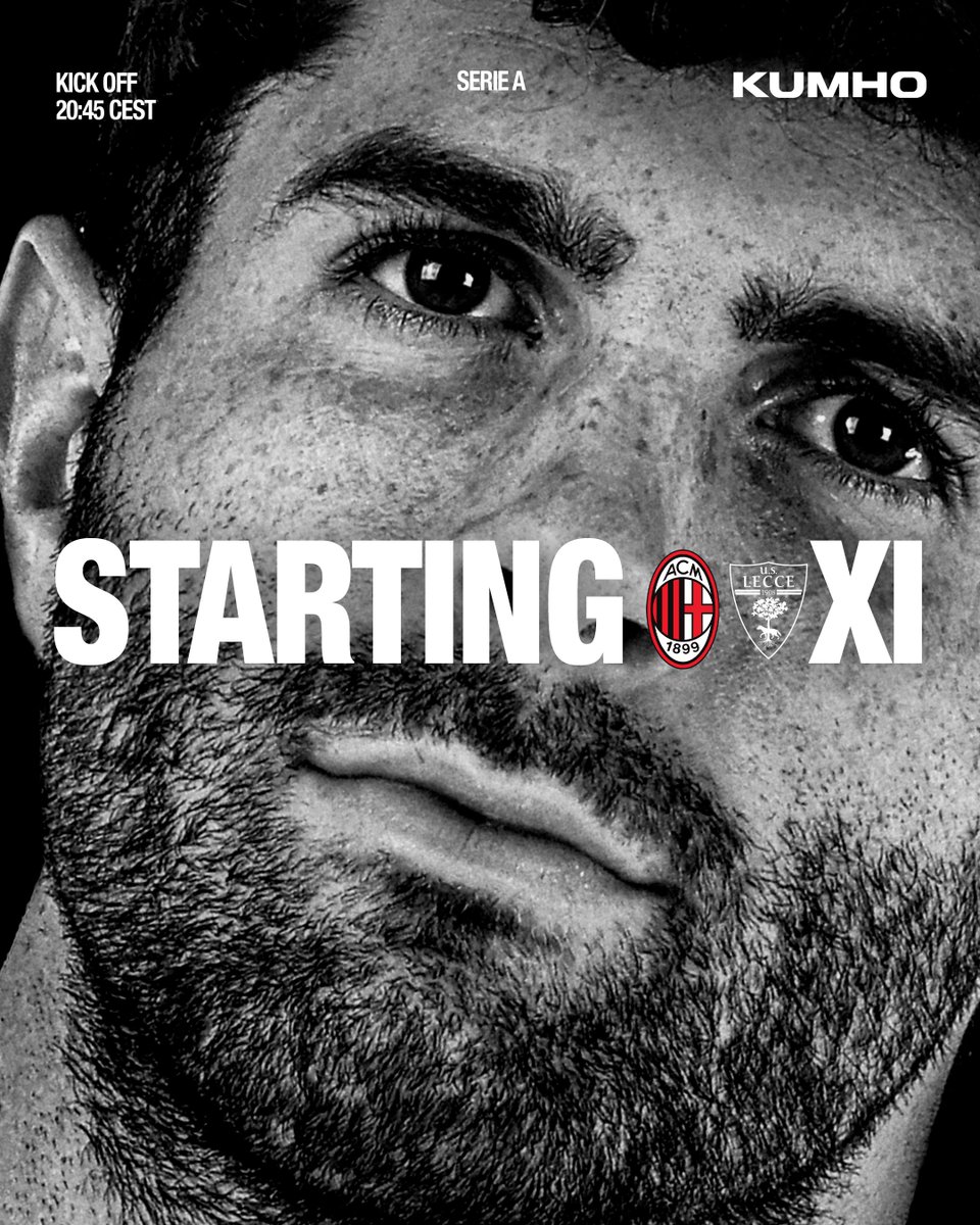 acmilan's tweet photo. Here's how we line up to host Lecce 📋

Brought to you by 𝗞𝘂𝗺𝗵𝗼 𝗧𝗶𝗿𝗲 https://t.co/Gwj3f2RxTm