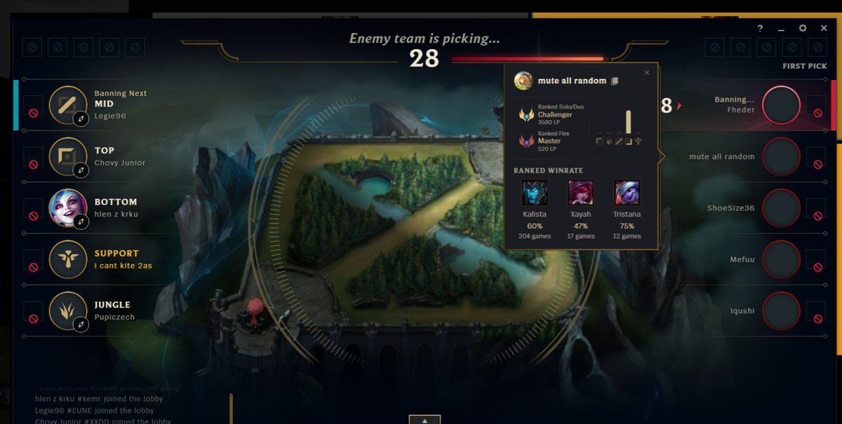 esorithxd's tweet photo. is noone playing this gamemode or what?? we dodged and got them again also why arent the ranks/mm based atleast a lil from soloq ranks https://t.co/qfUCPs3ejR