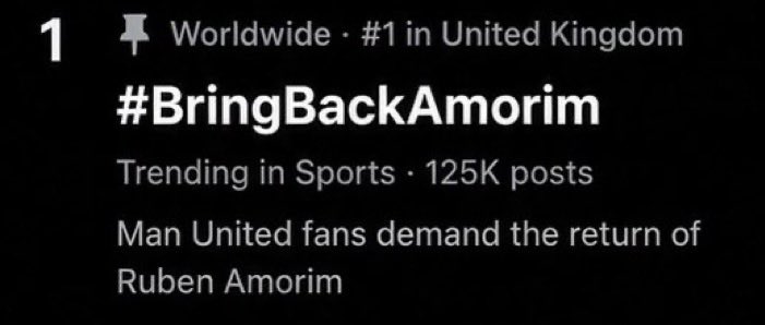 Utdbeni's tweet photo. Bring Amorim back is trending in UK. https://t.co/SWzRWn2Tam