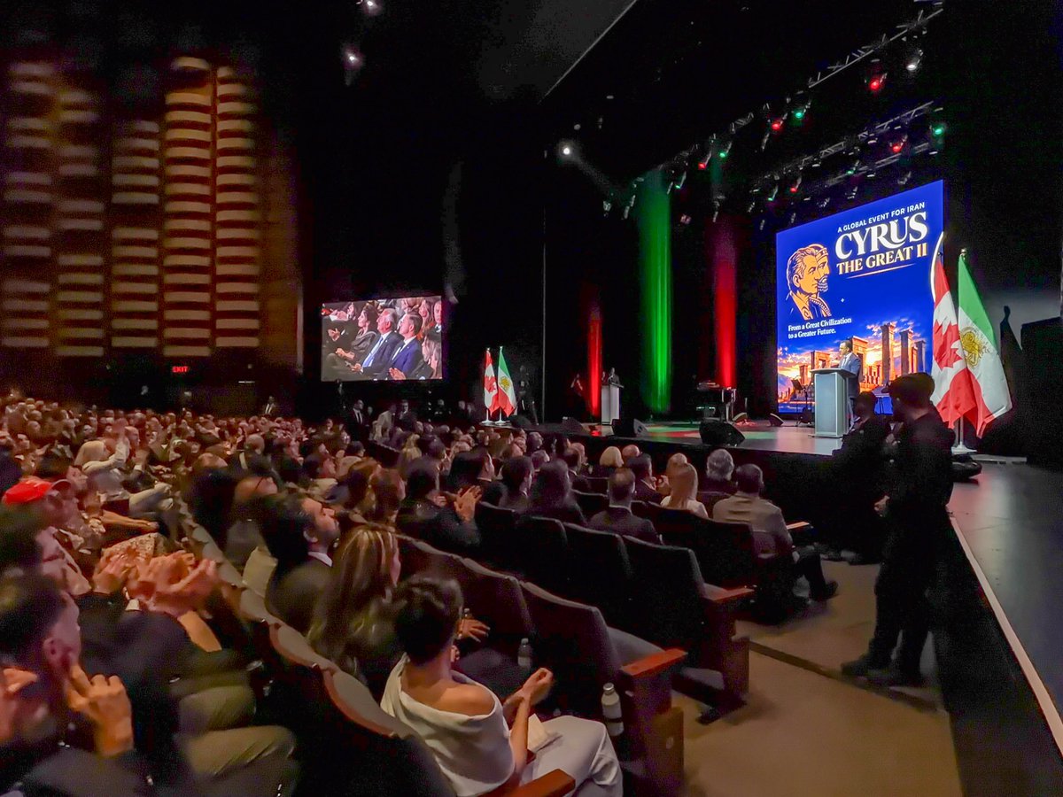 MichaelParsa's tweet photo. Thousands gathered in Toronto to express their solidarity with the brave people of Iran at the Cyrus the Great II Event.

Thank you to Dr. Rod, Mr. Ghahremani, Mr. Gholami and the entire Cyrus the Great organization for hosting this powerful event, and to Crown Prince Reza Pahlavi for travelling to Toronto to join us for this special occasion.

#FreeIran