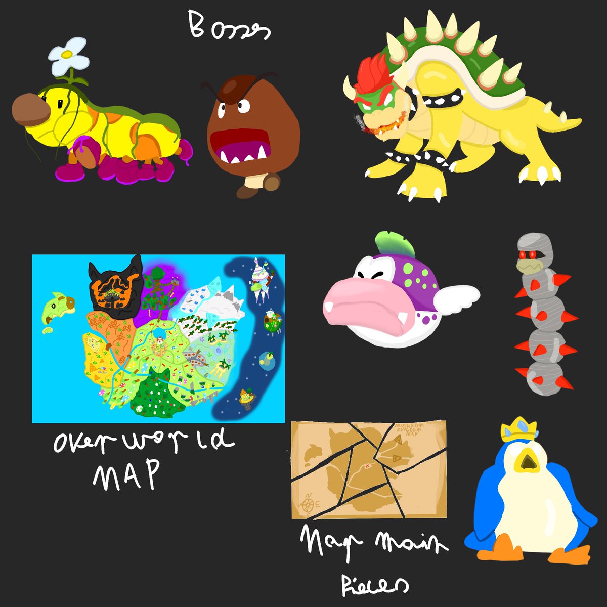 Dazmyy's tweet photo. I did the whole concept for the new 3D Mario called Super Mario Unveiled! The whole story is in the video. I also made a new power-up that swaps characters' bodies. Like Mario, Luigi, Peach, Toad, and others. #SuperMario #Nintendo @nin10doland https://t.co/LqvffWS0Ww