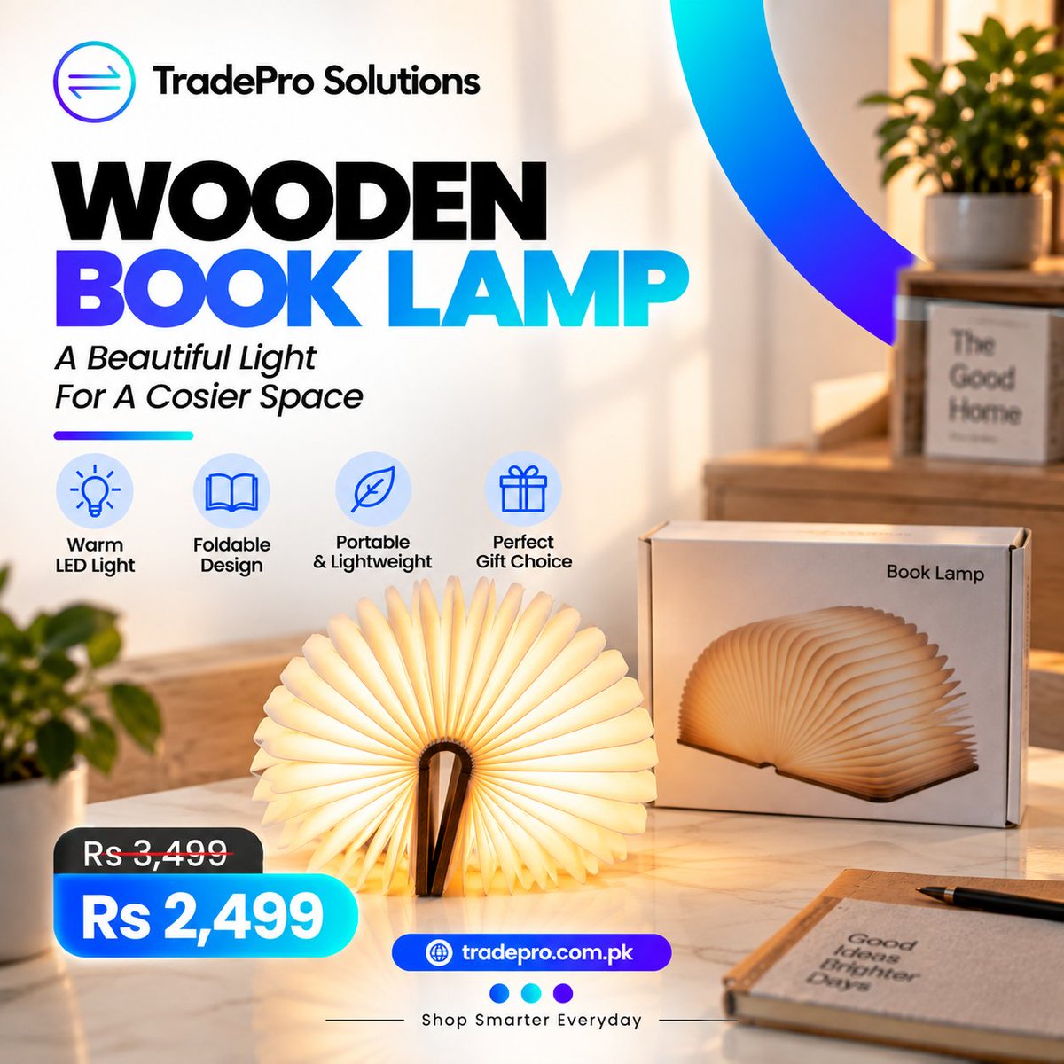 tradepropk's tweet photo. 📖✨ 𝗟𝗜𝗚𝗛𝗧 𝗨𝗣 𝗬𝗢𝗨𝗥 𝗦𝗣𝗔𝗖𝗘 𝗜𝗡 𝗦𝗧𝗬𝗟𝗘!

Turn an ordinary corner into something special with the 𝗪𝗼𝗼𝗱𝗲𝗻 𝗕𝗼𝗼𝗸 𝗟𝗮𝗺𝗽 — a beautiful combination of warm lighting &amp; creative design 🏡💡

🔥 𝗡𝗢𝗪 𝗢𝗡𝗟𝗬: 𝗥𝘀 𝟮,𝟰𝟵𝟵
🌐 https://t.co/LAvEsjRamq https://t.co/nvXheVSamh