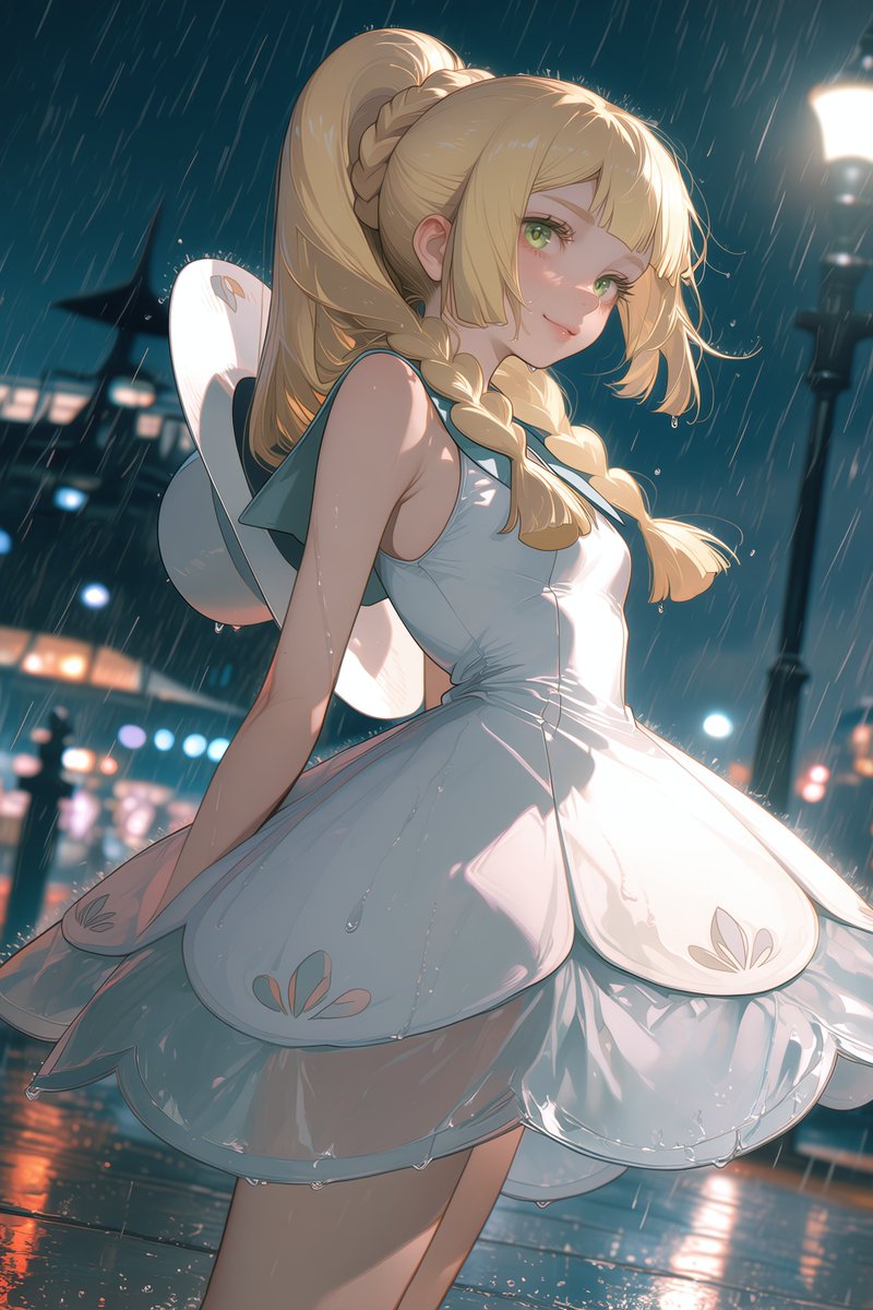 Pleiades_AI_Art's tweet photo. 「大丈夫です。風邪をひく前に、戻りますから」
雨の中でも、リーリエの声は静かで優しい💧

リーリエ / ポケットモンスター
Lillie / Pokémon

#AIArt #FanArt https://t.co/aCDanla9EL