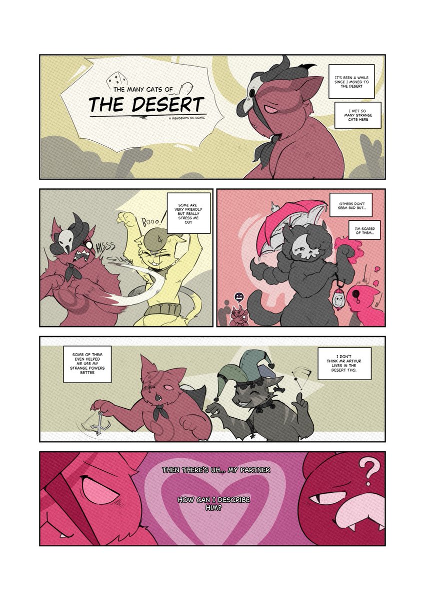 noahdrawstuff's tweet photo. [1/?] Muddle reflects on the many cats he met on the desert.

#Mewgenics #MewgenicsFanart https://t.co/CLSsZdKxDQ