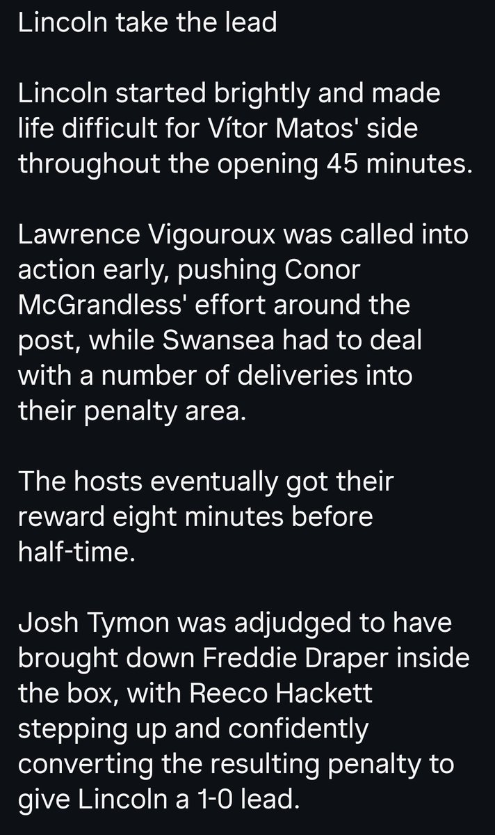 JackArmyHQ's tweet photo. Swansea City come from behind to beat Lincoln and climb to first https://t.co/erZnUjPIZT