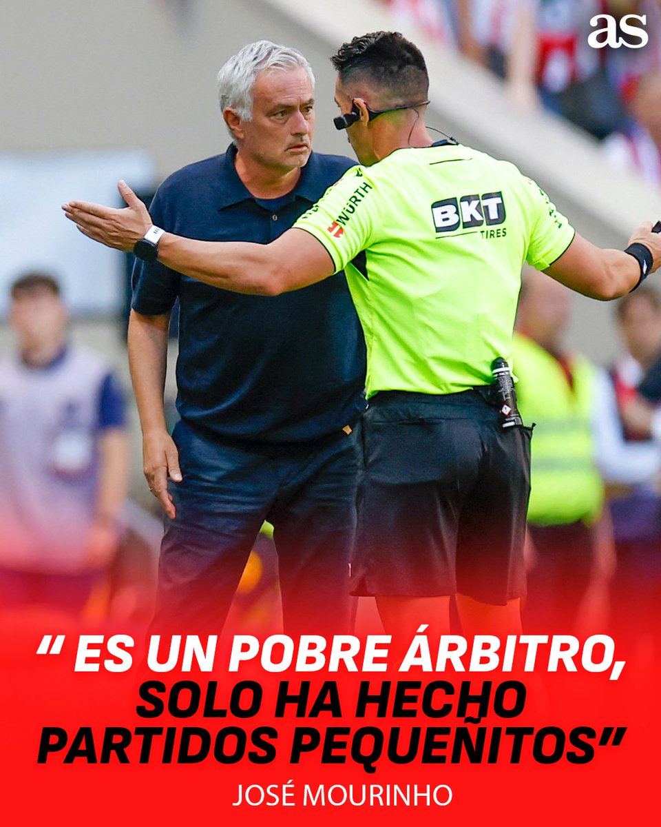 diarioas's tweet photo. 💢 "Es un POBRE ÁRBITRO, solo ha hecho partidos pequeñitos"

Mourinho, sobre la designación arbitral https://t.co/jBd7a8JnZi