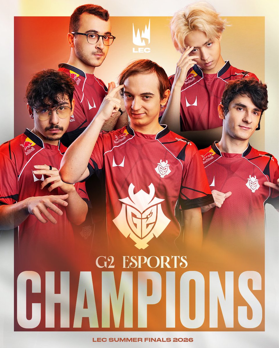 OTP_LoL's tweet photo. LES G2 L’ONT FAIT, LES G2 SONT CHAMPIONS DU SUMMER SPLIT 2026 ! 🏆

3 TITRES SUR 3 CETTE ANNÉE.

LE 20E TITRE DE L’HISTOIRE DE G2 👑 https://t.co/1GshqJO5Dp