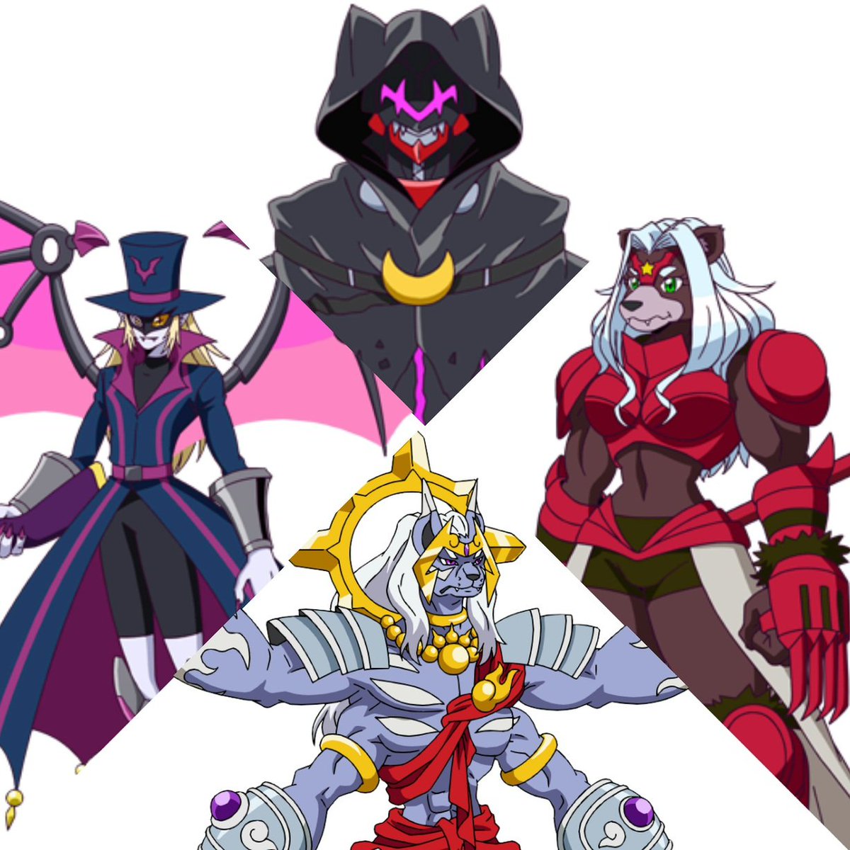 ZangBerries's tweet photo. I feel like the Beatbreak main trio are based on night:
Atratusmon = darkness &amp; moon.
Artiomon = the north star (connection to Ursa Minor).
Nosferamon = vampire (creature of the night).

With Habakirimon representing heaven and the light after darkness. He is the Glowing Dawn. https://t.co/SoiU9CorwN