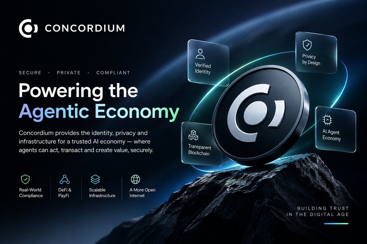 Aishacryptoo3's tweet photo. The agentic economy needs more than AI agents.

It needs identity, privacy and trust.

@Concordium is building infrastructure where AI agents can interact and transact with greater accountability, while keeping compliance and privacy in focus. https://t.co/79vLz5dZey