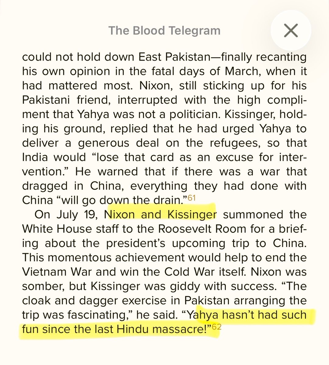 chubbybirbster's tweet photo. another one whitewashing hinduphobia by claiming that "there has never been a civilisational threat à la antisemitism / islamophobia". your claim falls flat when you read how one of the worst massacres of modern history was driven by Hinduphobia &amp; Nixon's hatred against India https://t.co/1eys9jB1Pb