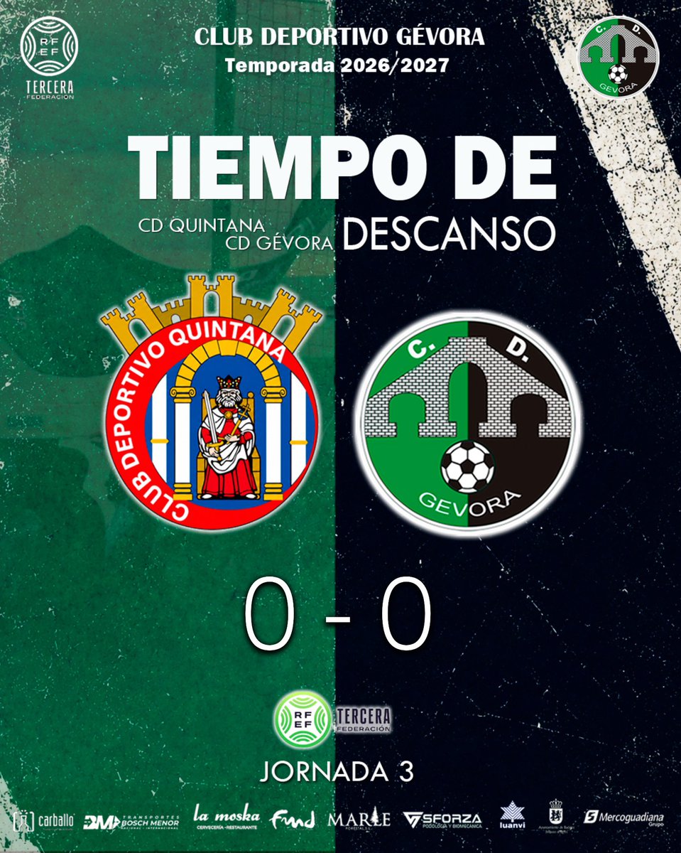 CdGevora's tweet photo. ✋🏻 𝐓𝐈𝐄𝐌𝐏𝐎 𝐃𝐄 𝐃𝐄𝐒𝐂𝐀𝐍𝐒𝐎 

🛘 @CDQuintana2024 0-0 @CdGevora 💚 

#Jornada3 
#CDQCDG  
#OrgulloDePertenencia https://t.co/qYxef3sviQ