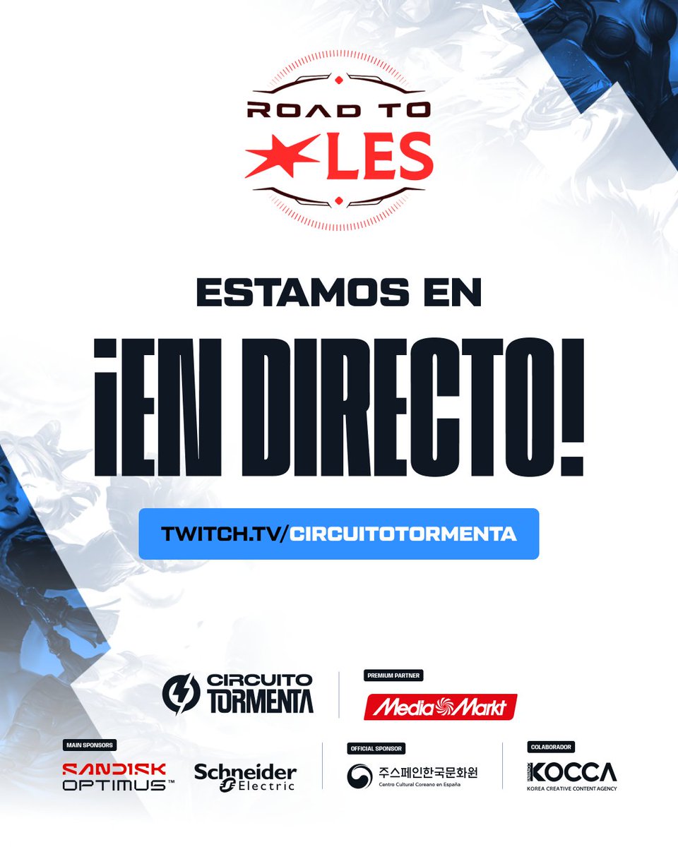 SomosLaTormenta's tweet photo. ๐ดยกESTAMOS EN DIRECTO!
El Road to LES Open llega a su momento decisivo. ๐
@GamingOxygen๐ @VVV_ESP se enfrentan por el Seed #4 y por seguir avanzando en el camino hacia la LES.
๐๏ธ @luismicnk & @Jackalsito
ยกNos vemos en la Grieta! ๐
#RoadToGlory https://t.co/9Gc1edlRE7