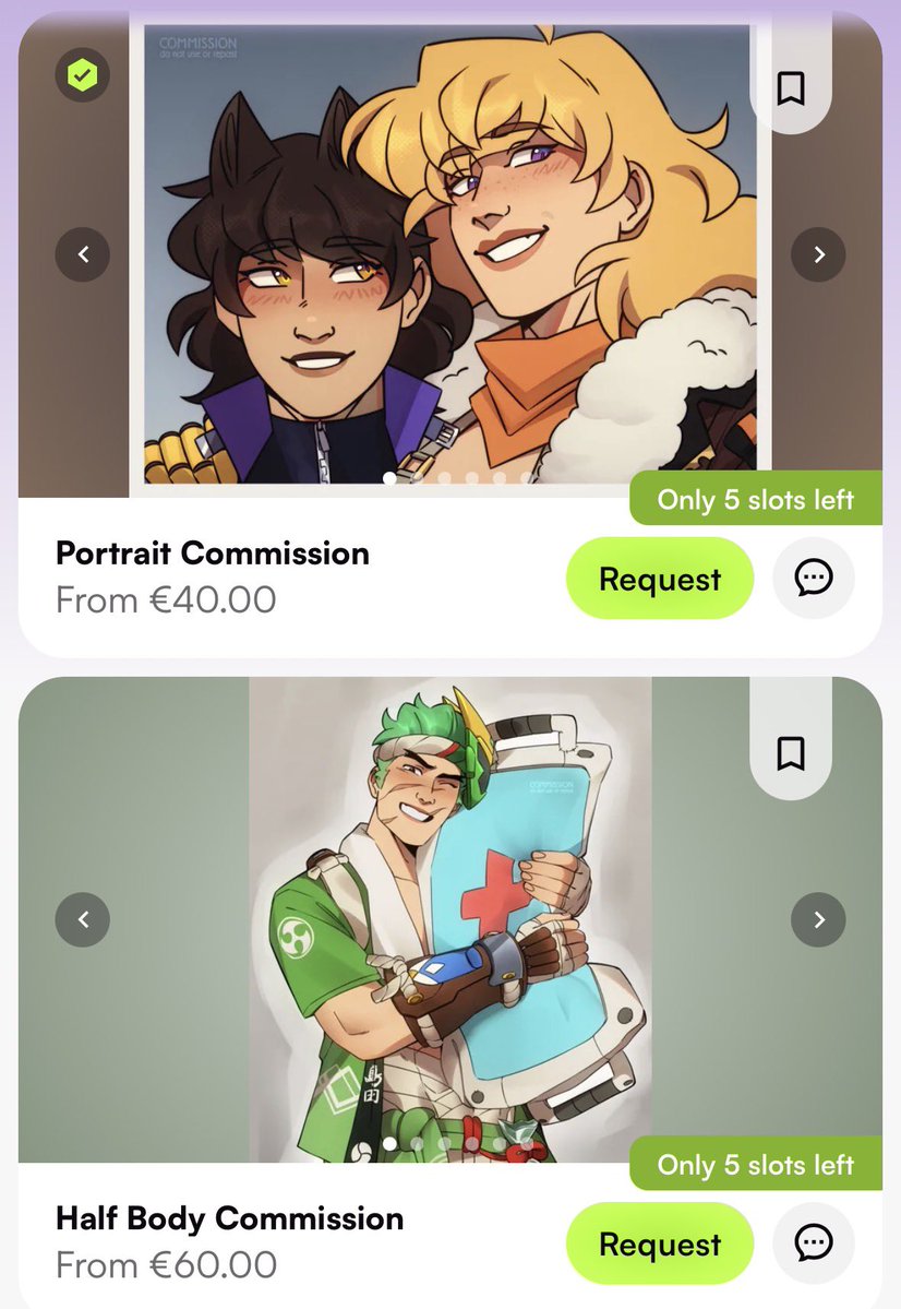 frishbi's tweet photo. I‘m opening a few commission slots!
Check out my VGen page or send me a DM if you‘re interested 💚!!

🔗: https://t.co/VaXZIOoYia

#art #commissionsopen #vgen https://t.co/iKmTwoaVi9