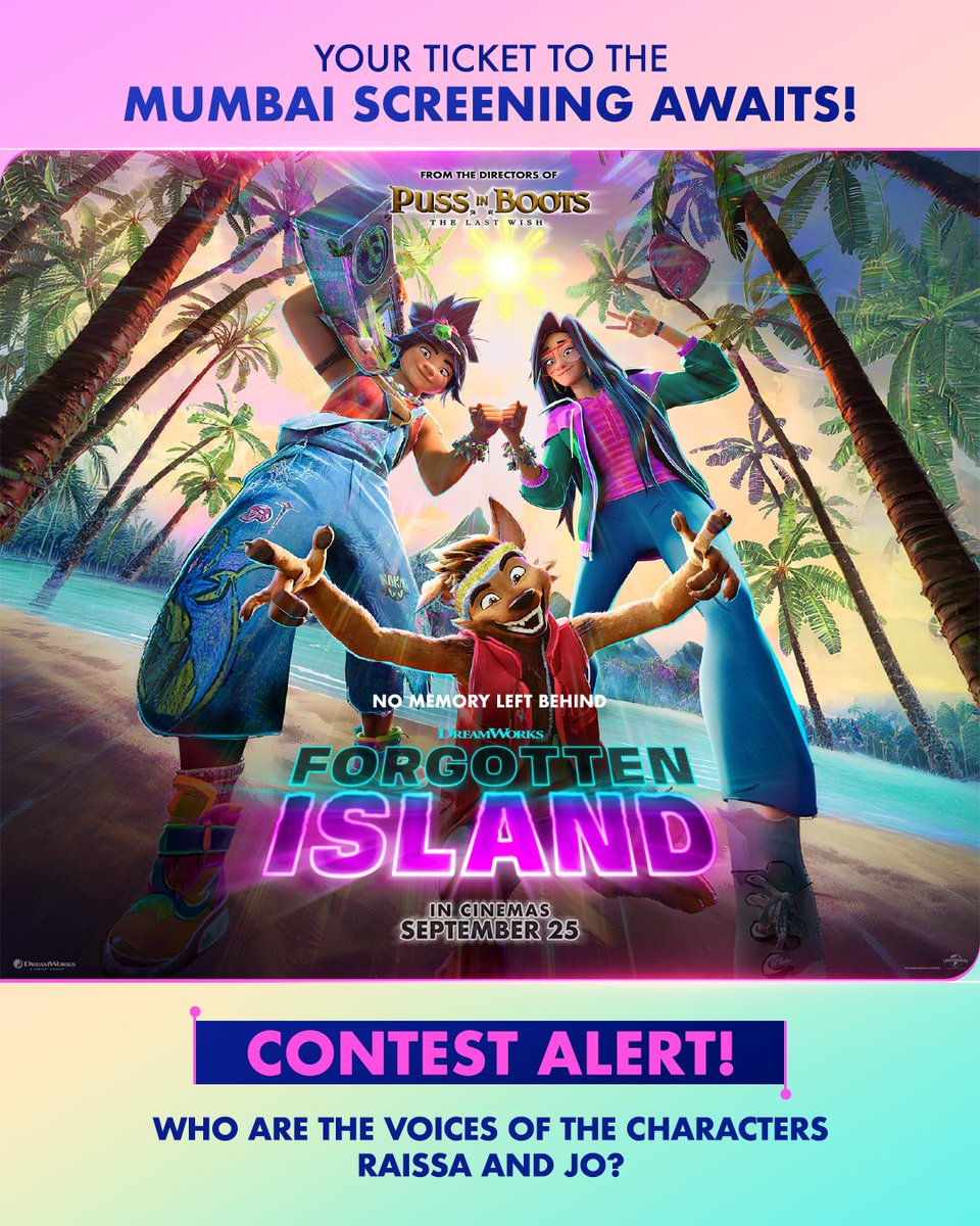 UniversalIND's tweet photo. Want to take a trip to the Forgotten Island? Answer below to stand a chance to attend the Mumbai screening!

To enter:
-Drop your answer in comments
-Tag friends
-Follow us

Sit back and check your DMs, you could be heading on an epic adventure! https://t.co/1HqooB54Fr