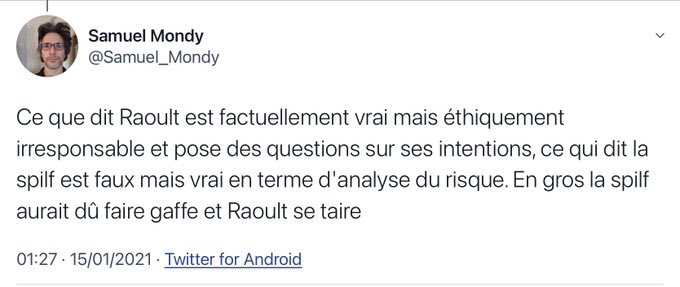 zebulon75018's tweet photo. Quelqu'un peut m'expliquer ! Pourquoi ? il n'a pas plus développé. 'irresponsable' ca vieillit mal ... ( enfermer les gens, empecher les gens de voir le medecin, plague dynamique etc) La Spilf dit est faux mais vrai ...  ca commence mal ... un fada ? @Pr_E_Chabriere @Olivierfente https://t.co/32urPvKkMS