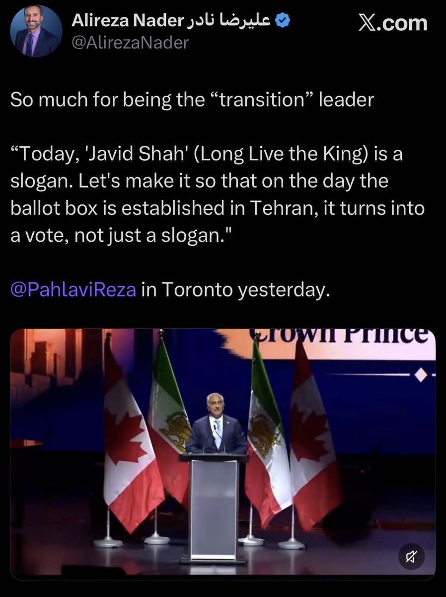 NiohBerg's tweet photo. Alireza Kooni is upset because the Shah of Iran declared people should be allowed to vote for the monarchy.

What is it about a democratic referendum thats scares him so much?

Is it because he knows deep down the majority wants the Shah back?

What a pathetic crybaby. https://t.co/8eiXu44umP